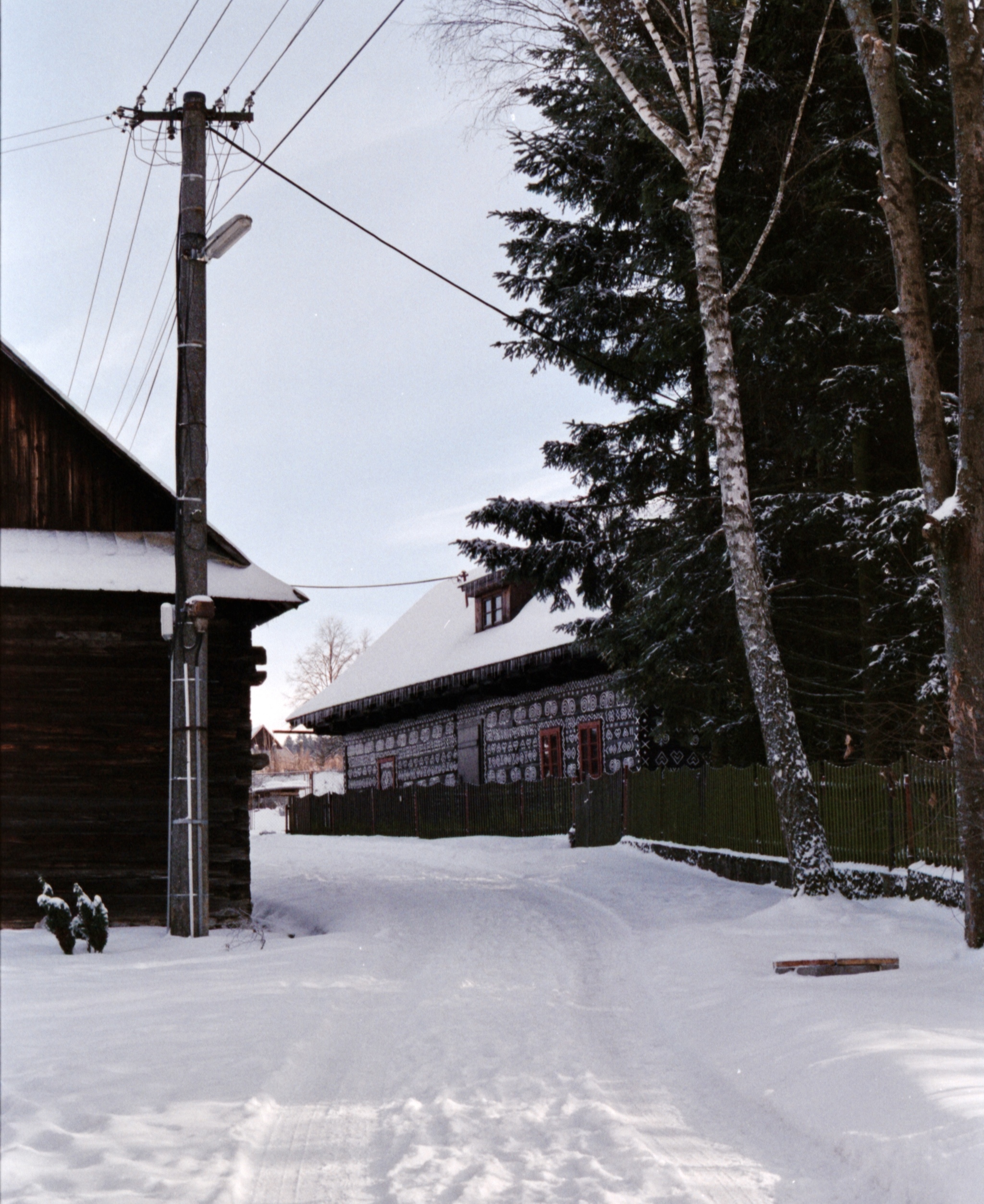 Slovak village of Cicmany - My, The photo, Snow, Film, Canon, Longpost