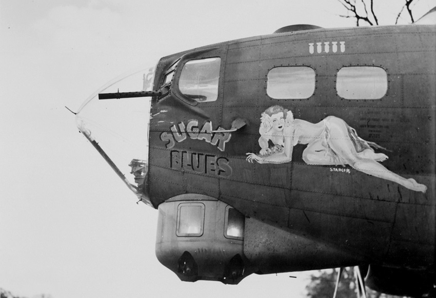 Nose Art – World War II painting #3 - NSFW, My, Pin up, Hand-drawn erotica, Boobs, Airplane, Aviation, The Second World War, Military aviation, Historical photo, Aviation history, Decorative arts, Boeing B-17, Bomber, Longpost