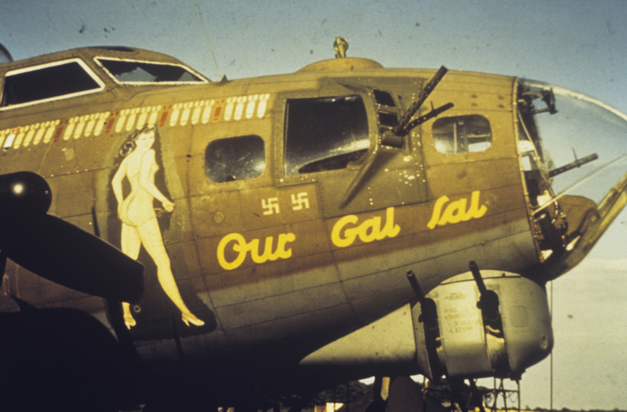 Nose Art – World War II painting #3 - NSFW, My, Pin up, Hand-drawn erotica, Boobs, Airplane, Aviation, The Second World War, Military aviation, Historical photo, Aviation history, Decorative arts, Boeing B-17, Bomber, Longpost