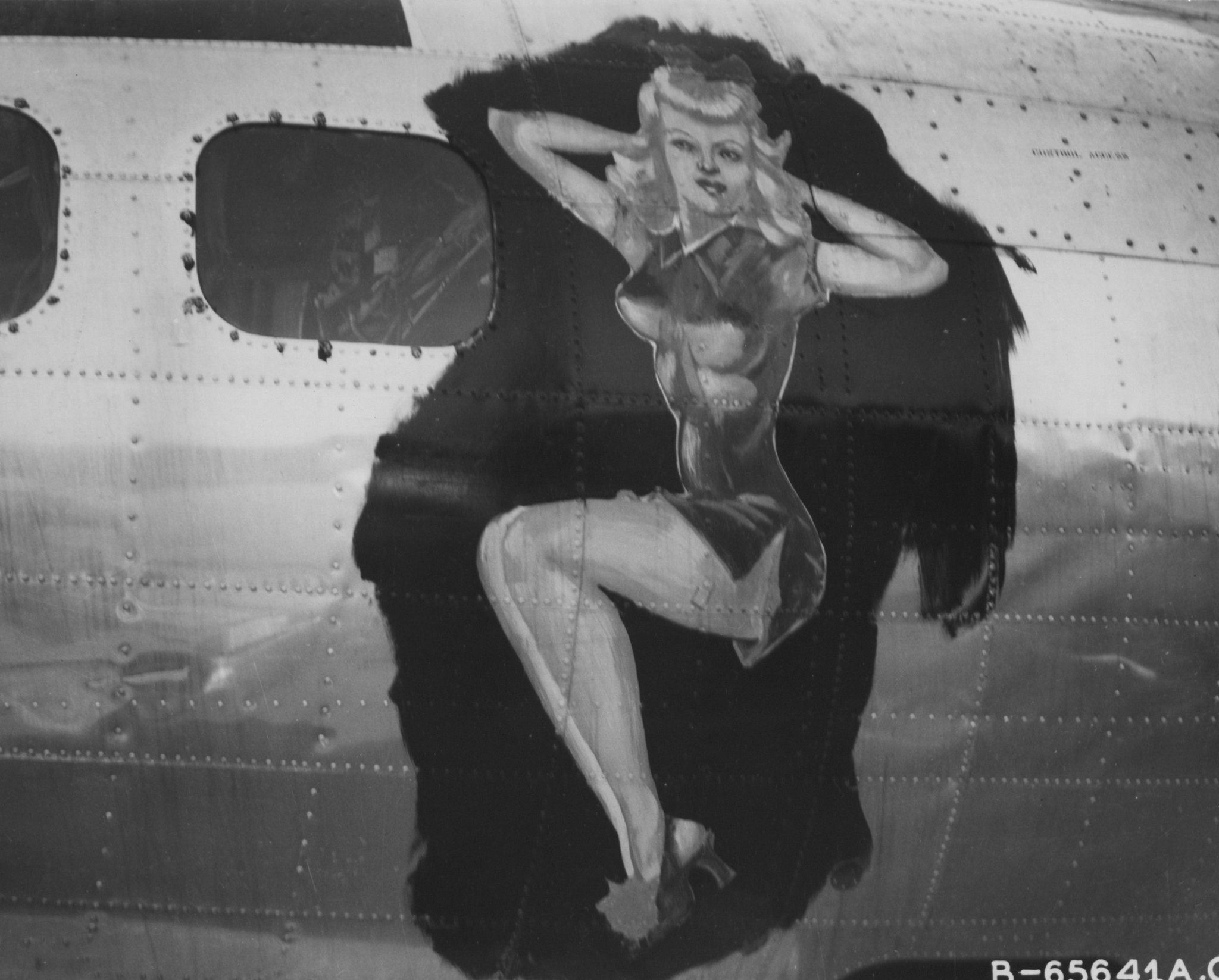 Nose Art – World War II painting #3 - NSFW, My, Pin up, Hand-drawn erotica, Boobs, Airplane, Aviation, The Second World War, Military aviation, Historical photo, Aviation history, Decorative arts, Boeing B-17, Bomber, Longpost