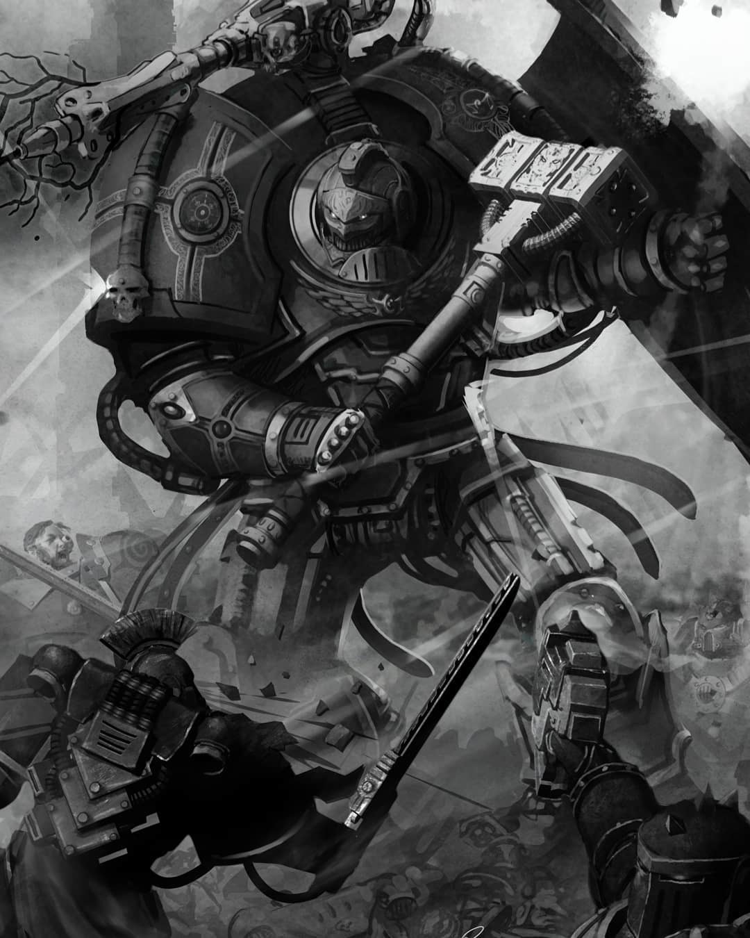 Wh40k Art by Shane Cook - Warhammer 40k, Wh Art, Chaos Space marines, Adeptus Astartes, Adepta Sororitas, Thunder Warriors, Erebus, Emperor`s Children, Word bearers, Ultramarines, Astra Militarum, Дредноут, Длиннопост