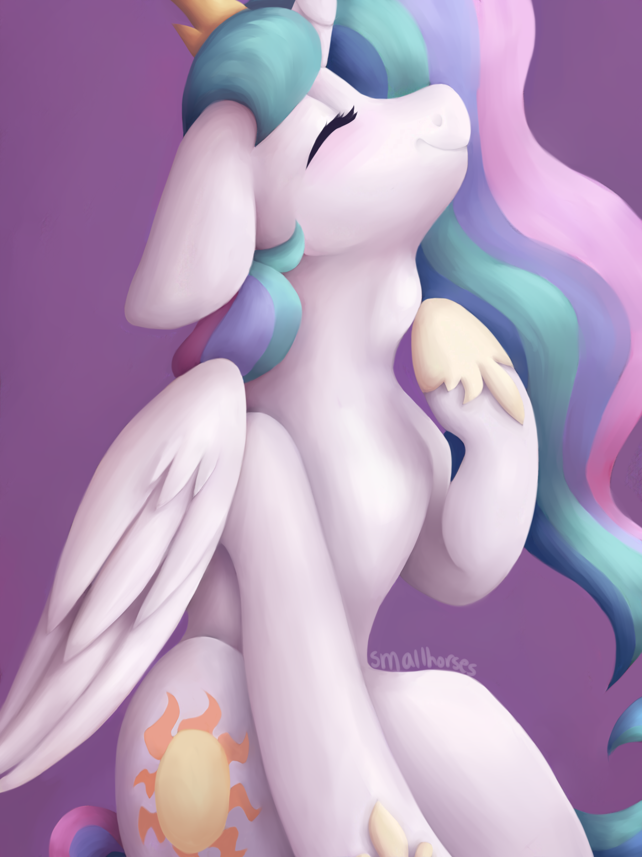 Tia has fun with a tiny pony - My little pony, Princess celestia, Original character, PonyArt, Vore, Longpost