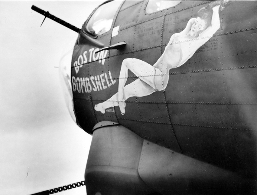 Nose Art – World War II painting #6 - NSFW, My, Pin up, Airplane, Historical photo, Aviation, Military history, The Second World War, Bomber, Boeing B-17, Longpost, Nose Art