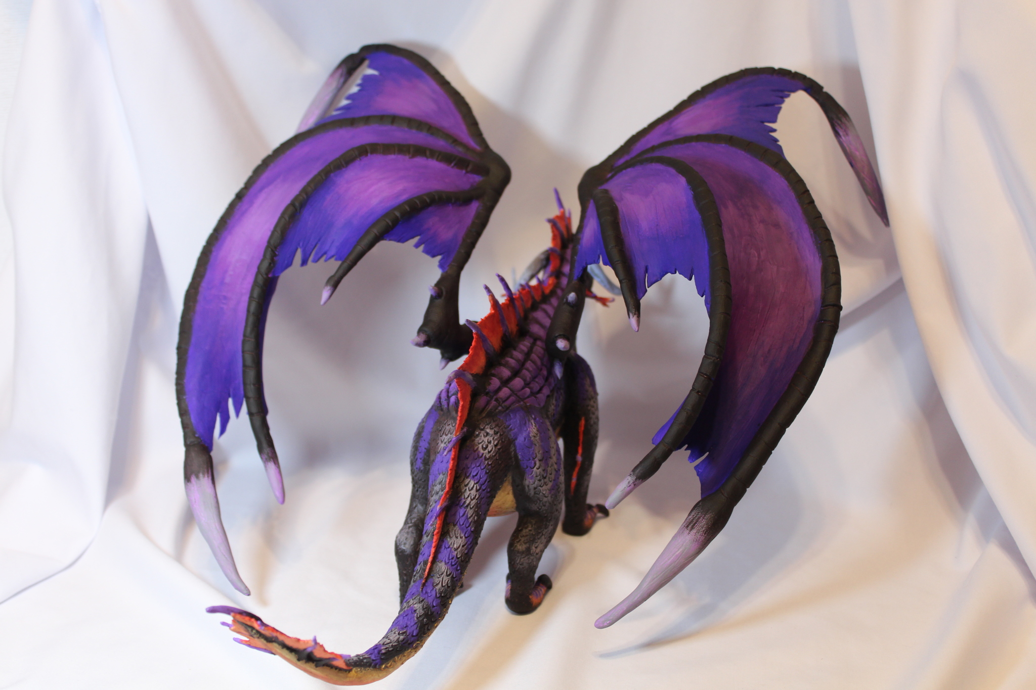 Onyxia based on World of Warcraft - My, The Dragon, Figurines, World of warcraft, Handmade, Polymer clay, Warcraft, Velvet plastic, Longpost, Needlework without process