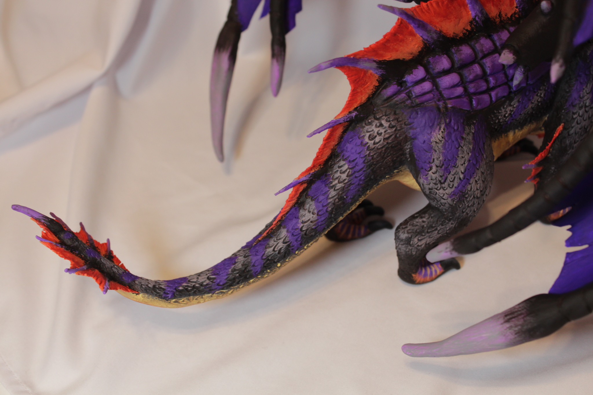 Onyxia based on World of Warcraft - My, The Dragon, Figurines, World of warcraft, Handmade, Polymer clay, Warcraft, Velvet plastic, Longpost, Needlework without process