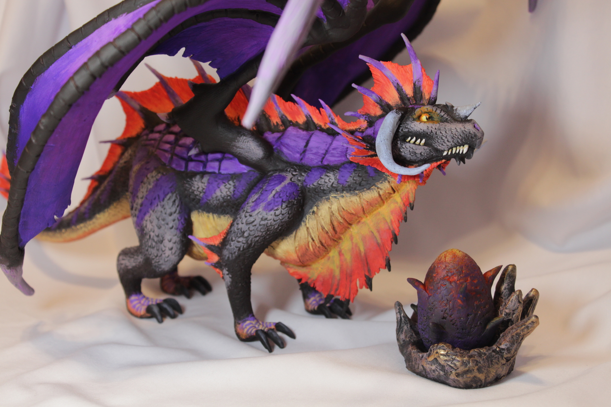 Onyxia based on World of Warcraft - My, The Dragon, Figurines, World of warcraft, Handmade, Polymer clay, Warcraft, Velvet plastic, Longpost, Needlework without process