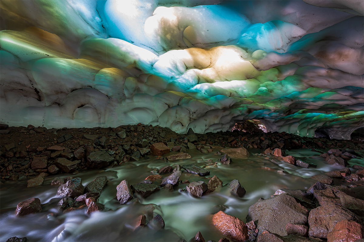 In the Rainbow Cave - My, Kamchatka, Volcano, Caves, Nature, Travels, Photo tour, Landscape, Snow, Ice, Paints, Color, Mutnovsky Volcano