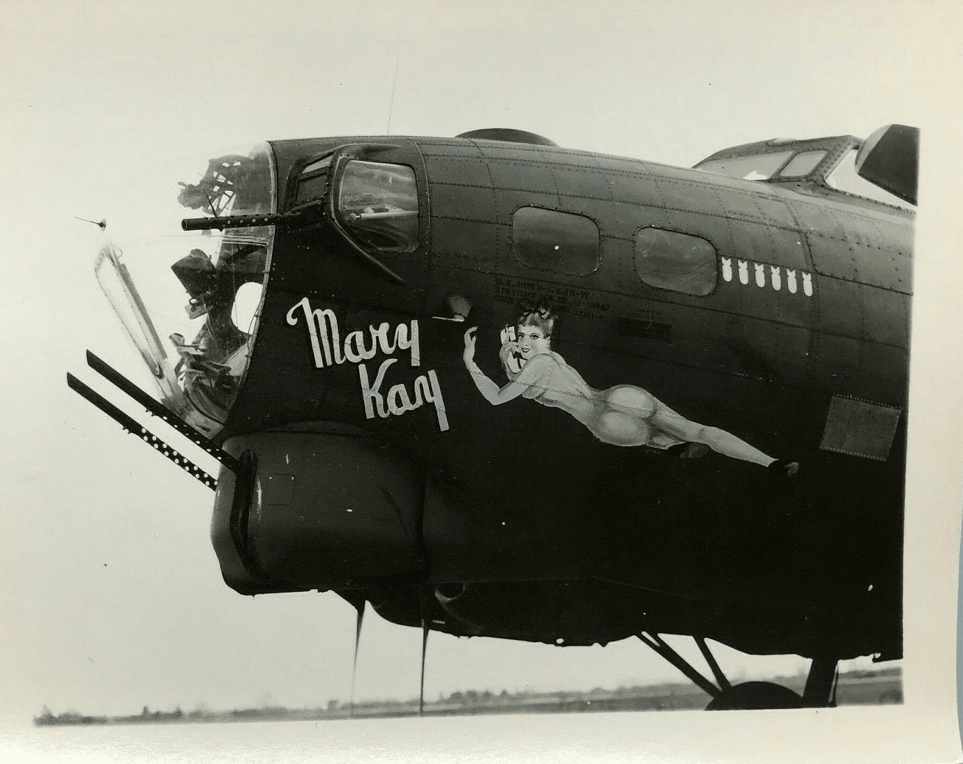 Nose Art – World War II painting #6 - NSFW, My, Pin up, Airplane, Historical photo, Aviation, Military history, The Second World War, Bomber, Boeing B-17, Longpost, Nose Art