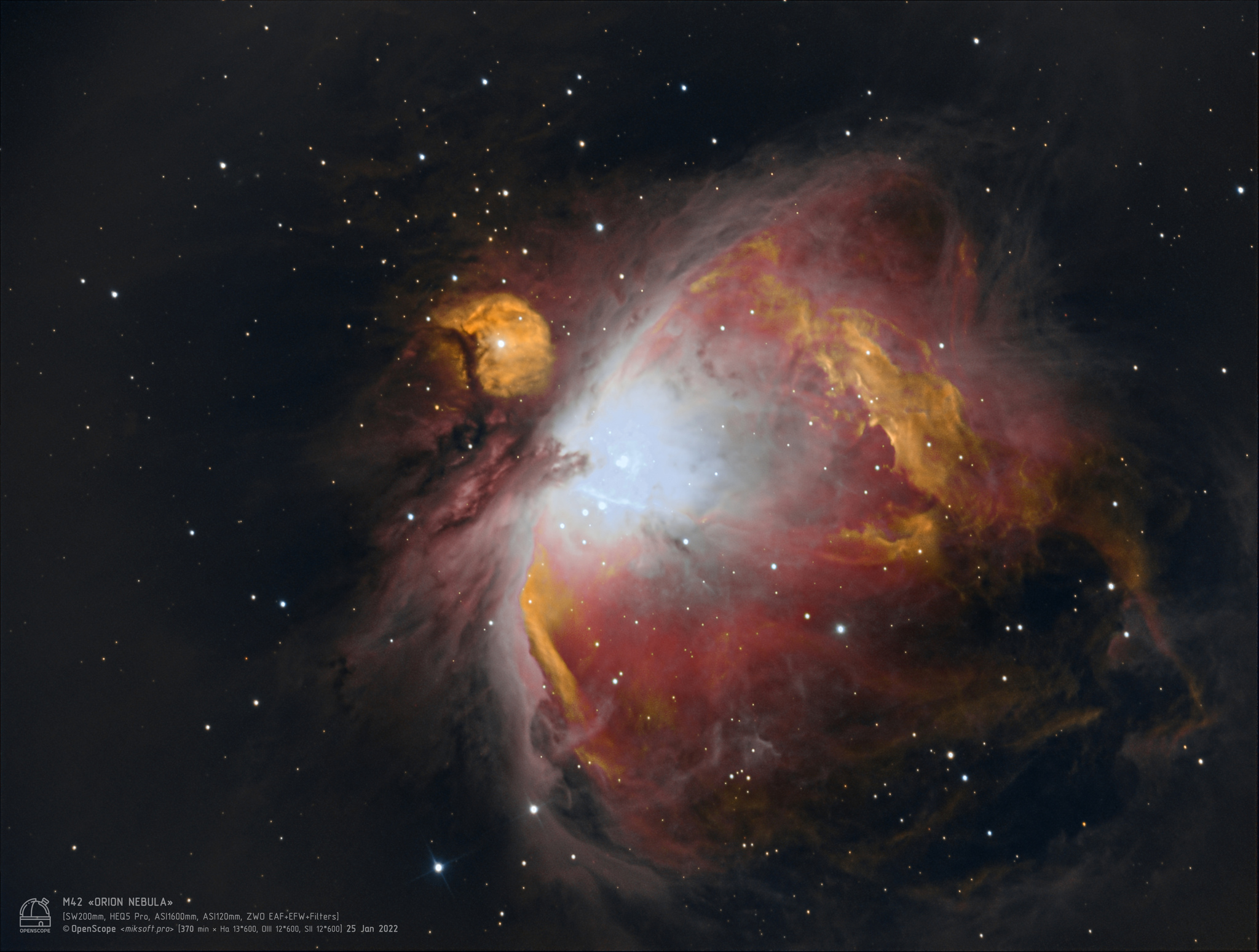 Photographed in the sky the Orion Nebula - My, Astronomy, Astrophoto, Stars, Space, Telescope, Nebula, The science, Observatory