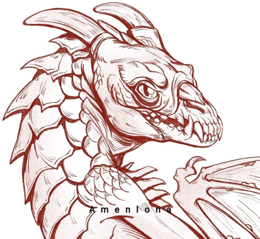 For yourself - My, Drawing, The Dragon, Style, Longpost