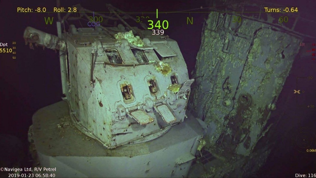 The American aircraft carrier USS Hornet (CV-8), which sank at a depth of 5500 meters - Bottom, Depth, Pacific Ocean, Coral, Fleet, Aircraft carrier, The Second World War, Research, Interesting, Robot, The photo, Naval battles, Tractor, Artillery, Visorless, Informative, Rust, Longpost, Rv Petrel (research vessel), Paul Allen