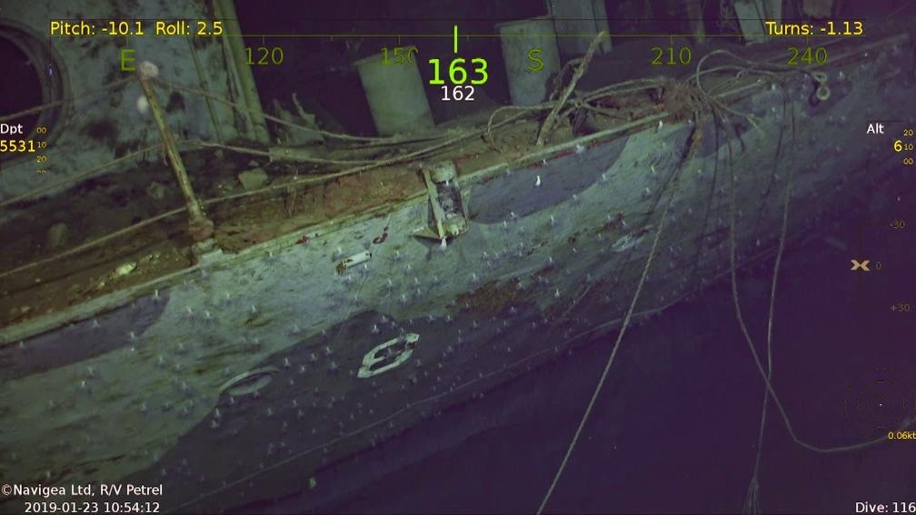 The American aircraft carrier USS Hornet (CV-8), which sank at a depth of 5500 meters - Bottom, Depth, Pacific Ocean, Coral, Fleet, Aircraft carrier, The Second World War, Research, Interesting, Robot, The photo, Naval battles, Tractor, Artillery, Visorless, Informative, Rust, Longpost, Rv Petrel (research vessel), Paul Allen