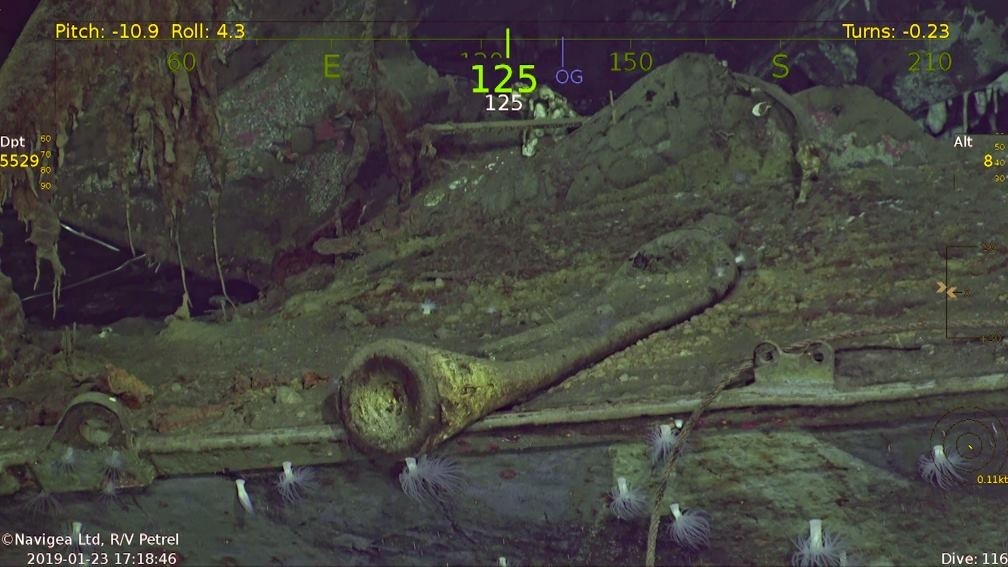 The American aircraft carrier USS Hornet (CV-8), which sank at a depth of 5500 meters - Bottom, Depth, Pacific Ocean, Coral, Fleet, Aircraft carrier, The Second World War, Research, Interesting, Robot, The photo, Naval battles, Tractor, Artillery, Visorless, Informative, Rust, Longpost, Rv Petrel (research vessel), Paul Allen