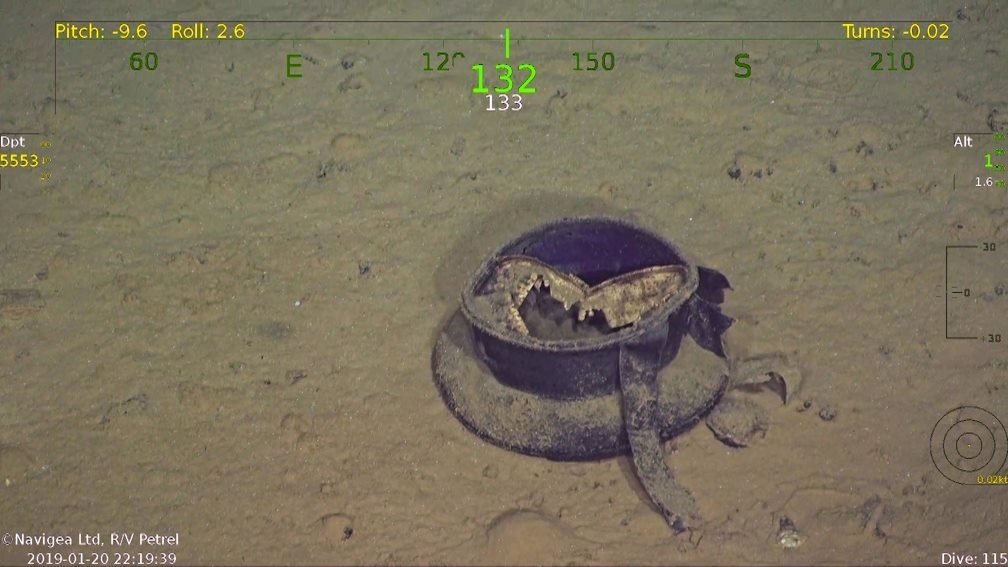 The American aircraft carrier USS Hornet (CV-8), which sank at a depth of 5500 meters - Bottom, Depth, Pacific Ocean, Coral, Fleet, Aircraft carrier, The Second World War, Research, Interesting, Robot, The photo, Naval battles, Tractor, Artillery, Visorless, Informative, Rust, Longpost, Rv Petrel (research vessel), Paul Allen