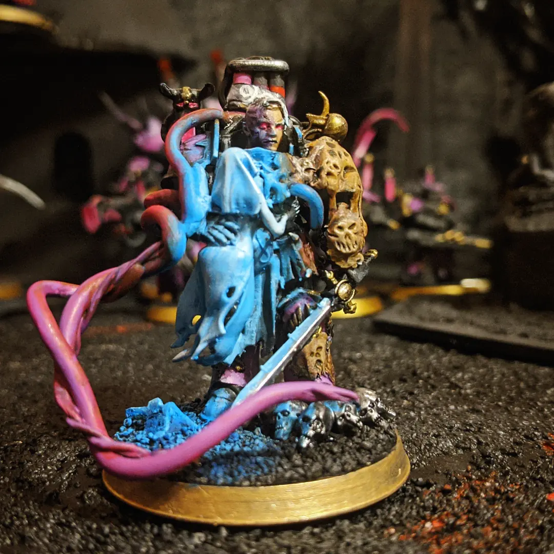 Lucius the Flawless Blade - My, Warhammer 40k, Hobby, Painting miniatures, Adeptus Astartes, Chaos space marines, Modeling, Warhammer, Emperor`s Children, Lucius The Eternal, Longpost