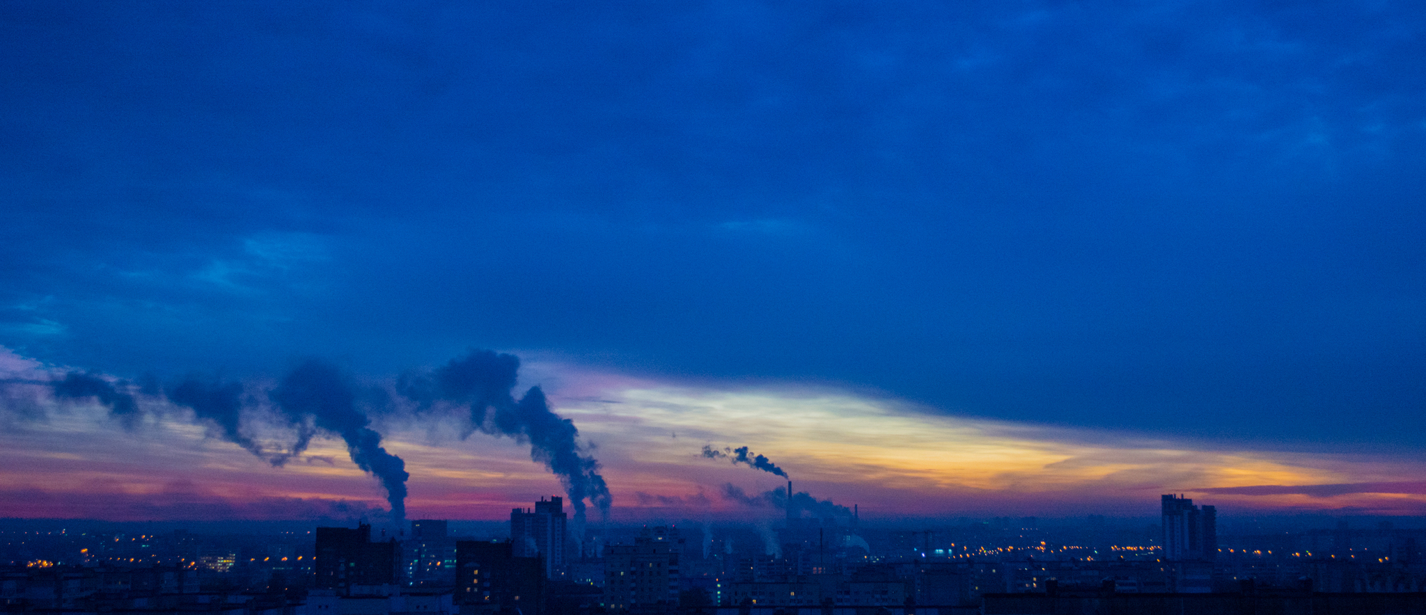 Dawn Twilight - My, Landscape, The photo, Town, Morning, Minsk, Republic of Belarus, Birds, Sky, Longpost