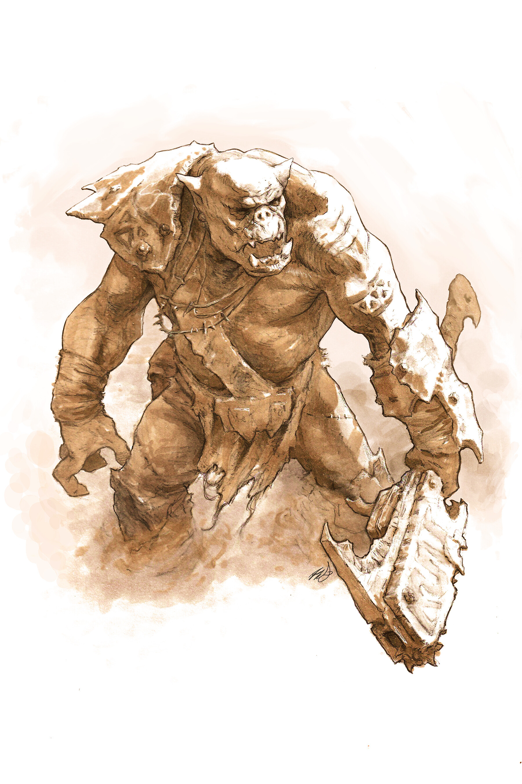 Eldar Autarch & Orks by Dane Larocque - Warhammer 40k, Wh Art, Eldar, Orcs, Grot, Xenos, Longpost