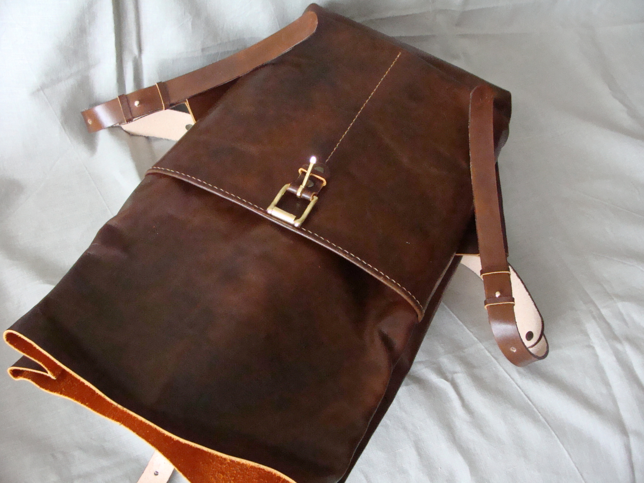 Rucksack. With your own hands - My, Needlework without process, Leather products, Natural leather, Accessories, Longpost