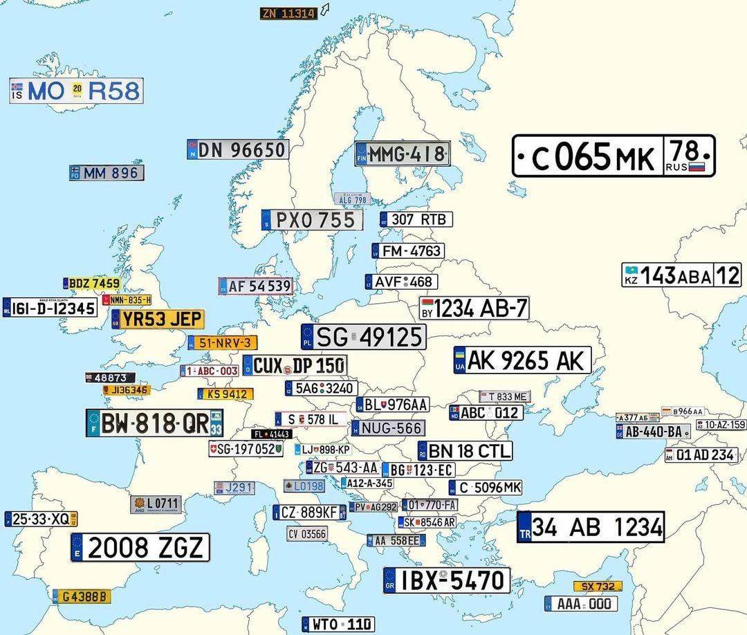 Как выглядят номерные знаки в странах Европы | Пикабу