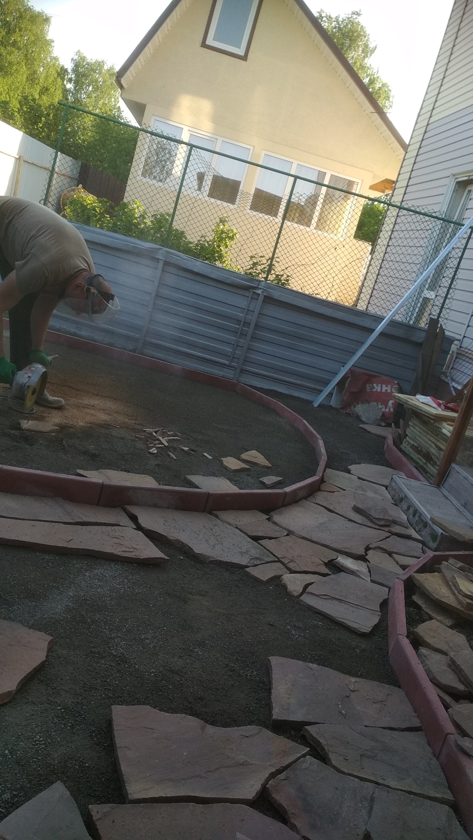 Sandstone laying (or how not to do it) - My, Construction, Building, Repair, Mat, Video, Longpost