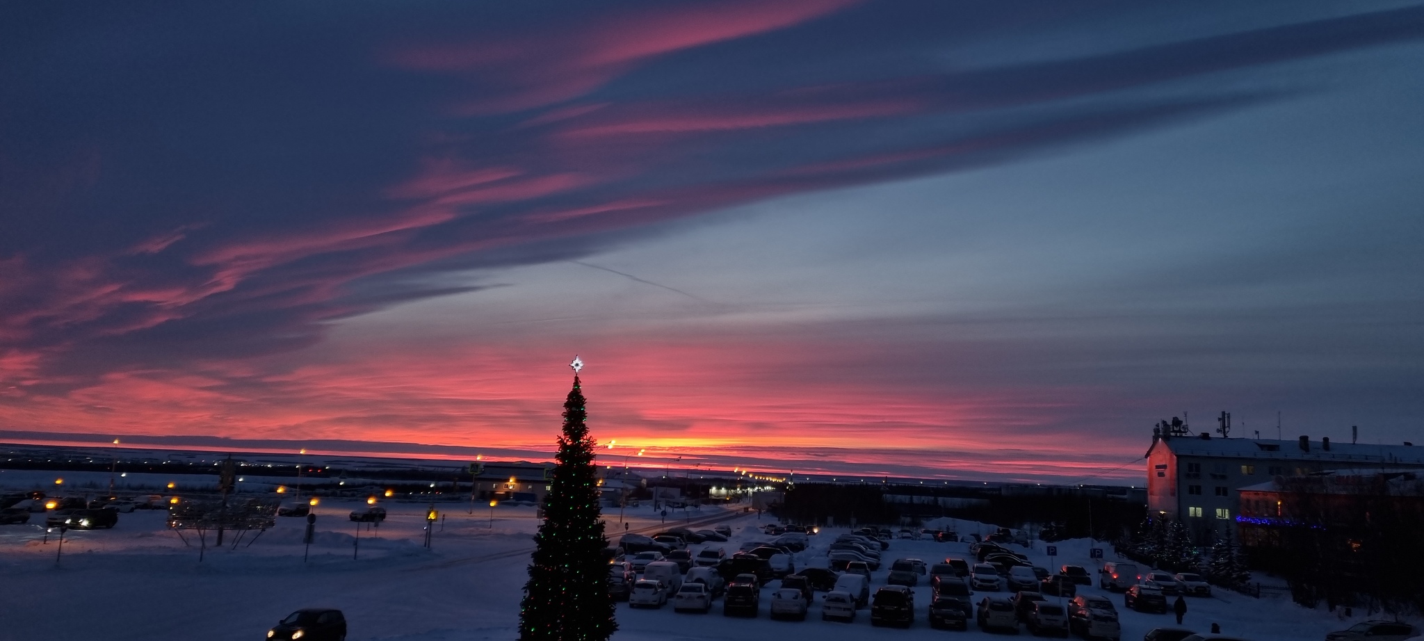 Salekhard Airport - My, The airport, Sunset, North, dawn