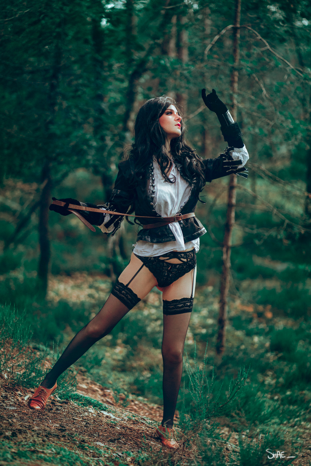 Yennefer from Shae_underscore - NSFW, Girls, Erotic, Yennefer, Cosplay, Witcher, Underwear, Stockings, Garters, Shaeunderscore, Longpost