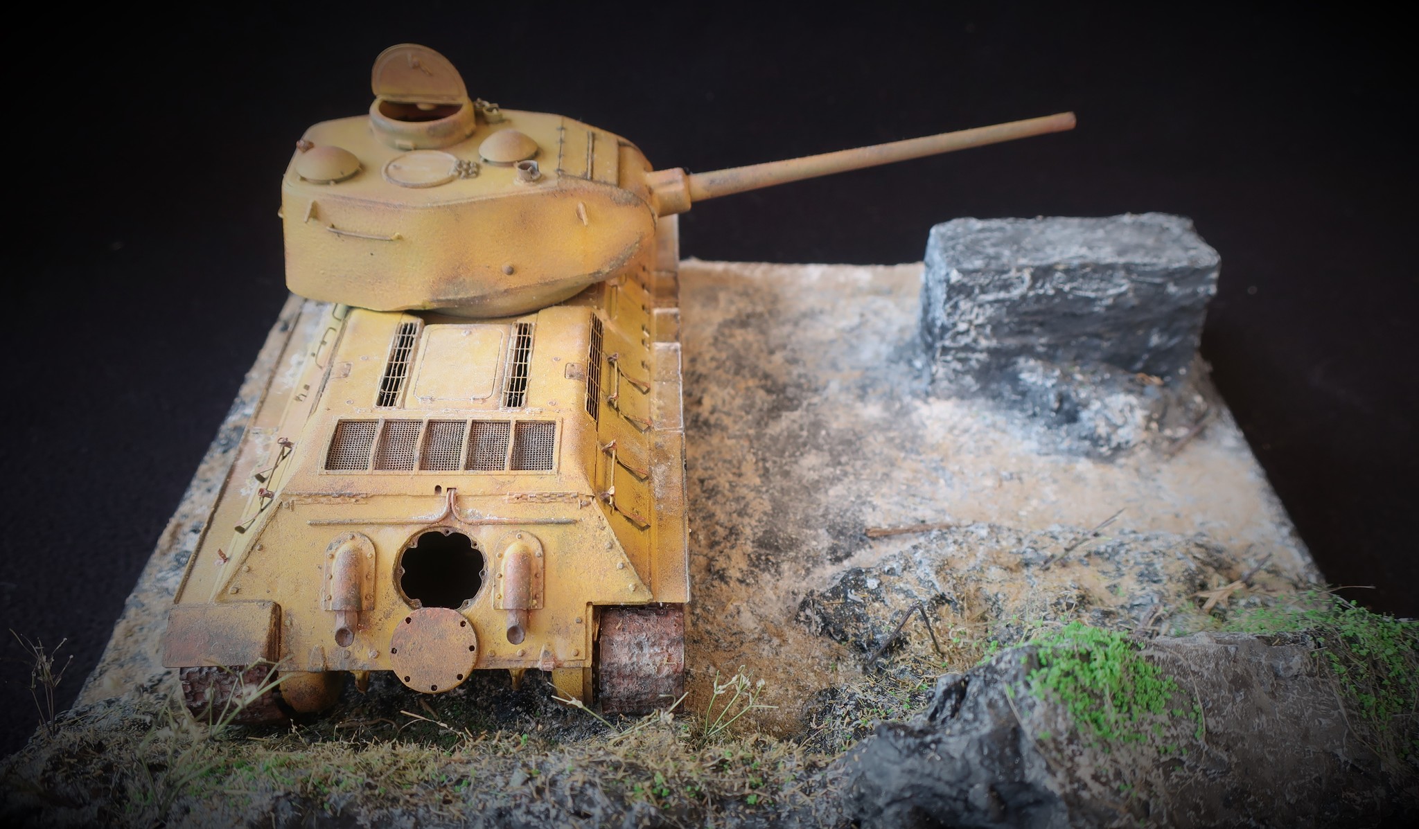 Diorama Angola T-34/85 1/35 - My, Tanks, Stand modeling, Scale model, Modeling, Painting miniatures, Collecting, The Second World War, Diorama, T-34, Video, Longpost