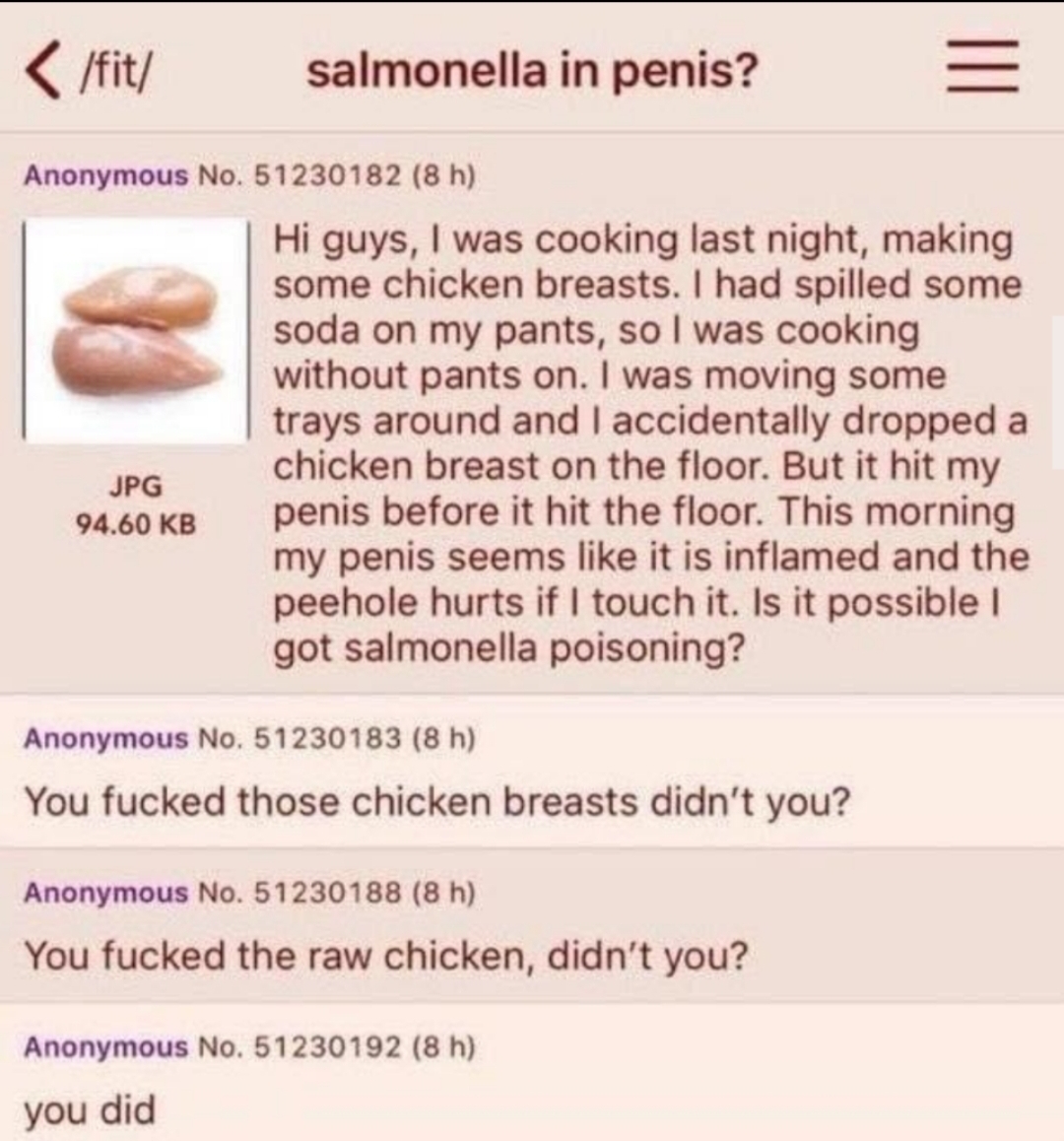 Salmonella in a penis? - Hen, Salmonellosis, Salmonella, Question, Screenshot