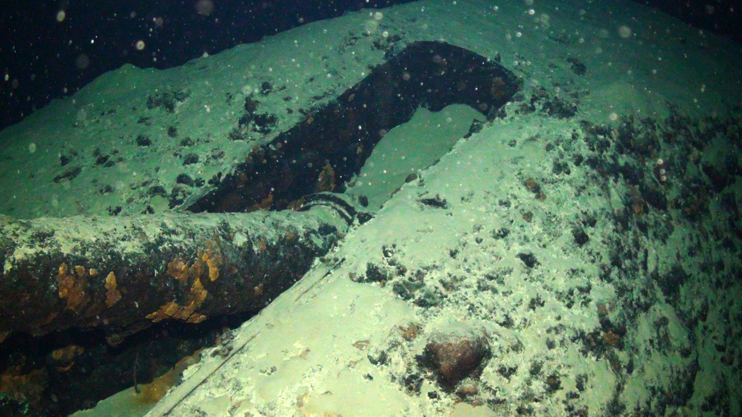 Italian battleship RN Roma at a depth of 1000 meters - Bottom, Depth, Mediterranean Sea, Fleet, Battleship, The Second World War, Research, Interesting, Robot, The photo, Naval battles, Informative, Rust, Artillery, Underwater world, Bomb, Military history, Italy, Longpost