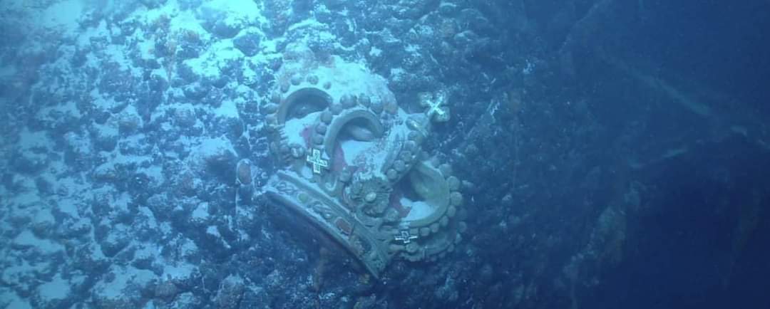 Italian battleship RN Roma at a depth of 1000 meters - Bottom, Depth, Mediterranean Sea, Fleet, Battleship, The Second World War, Research, Interesting, Robot, The photo, Naval battles, Informative, Rust, Artillery, Underwater world, Bomb, Military history, Italy, Longpost