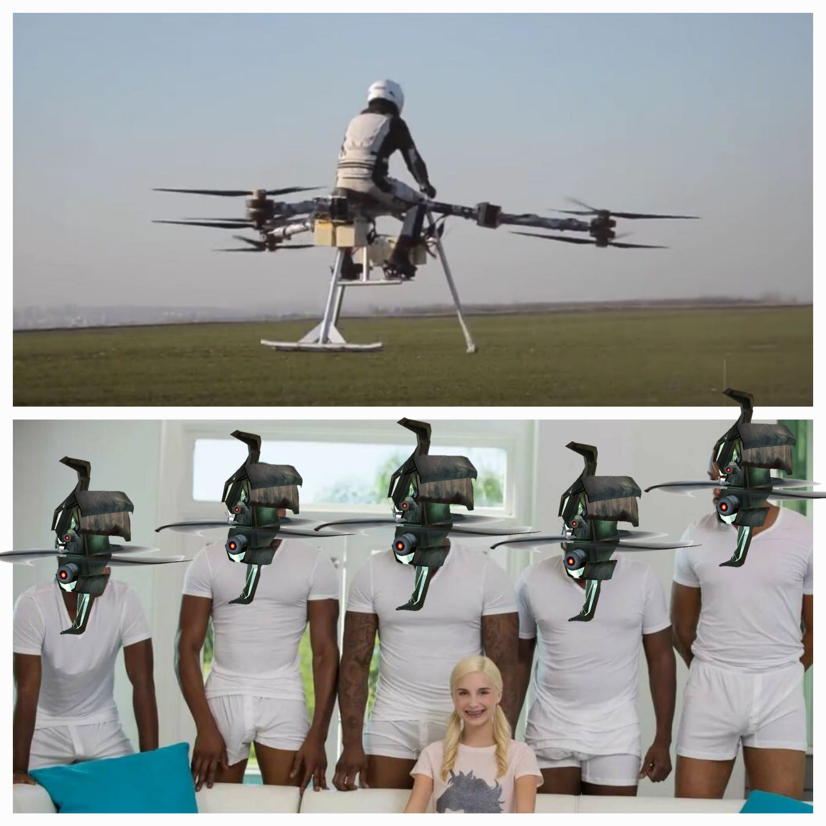 Copter - Girl and five blacks, Memes, Half-life, Quadcopter