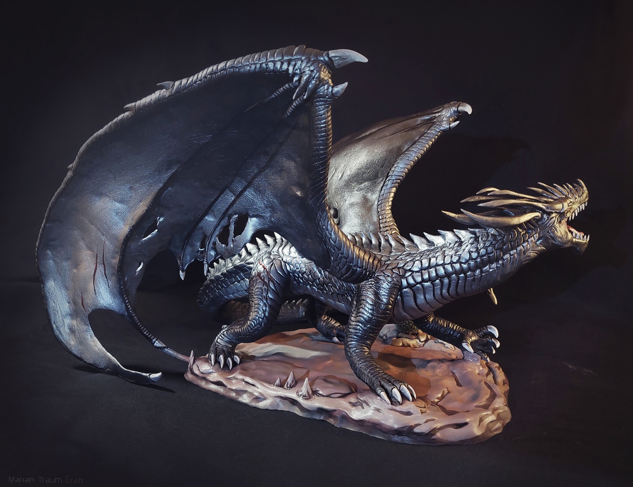 Black Dragon | Polymer clay figurine | Handiwork - My, With your own hands, Handmade, Sculpture, Figurines, Лепка, The Dragon, Black Dragon, Polymer clay, Needlework with process, Fantasy, Wings, Order, Creation, Art, Needlework, Craft, Video, Longpost