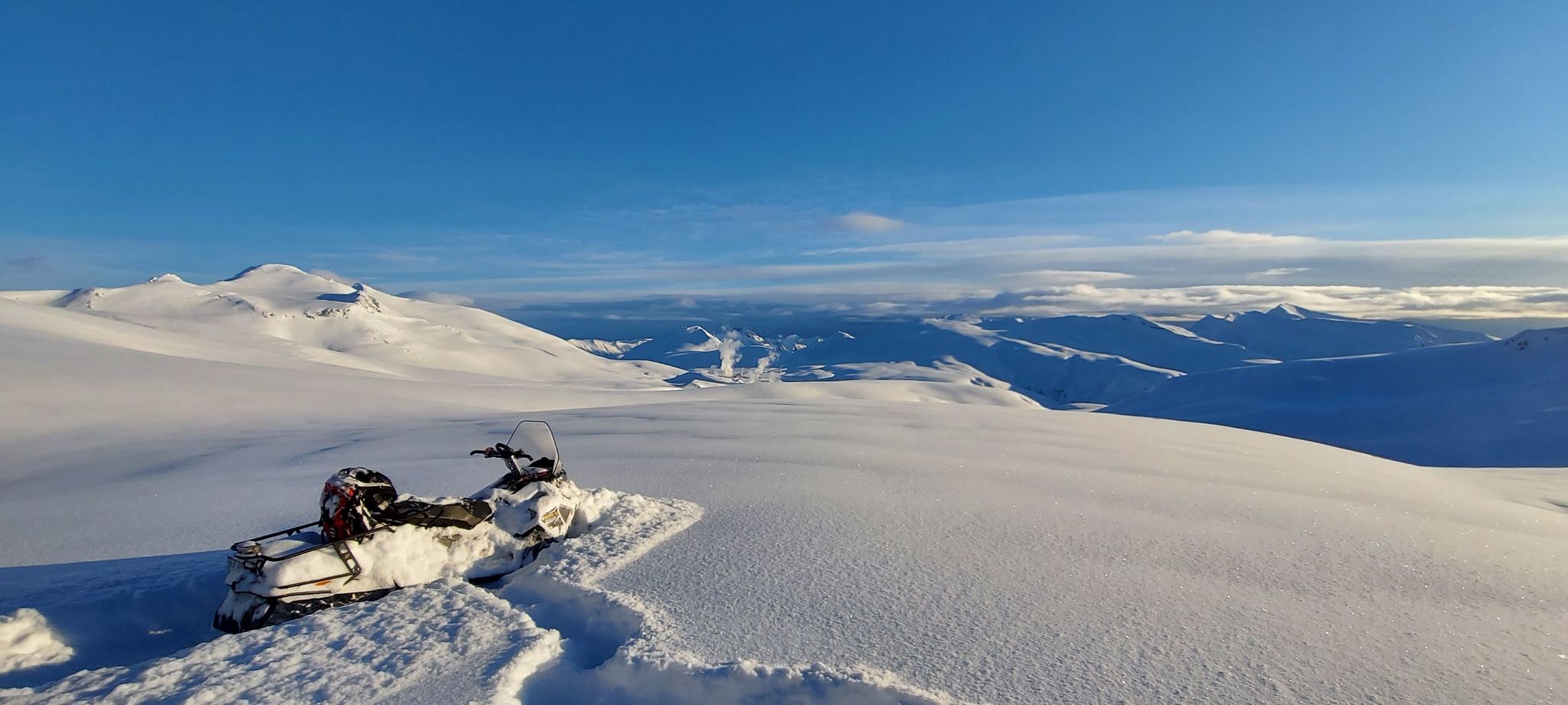 Some fresh snow - My, Kamchatka, Snowmobile, Longpost