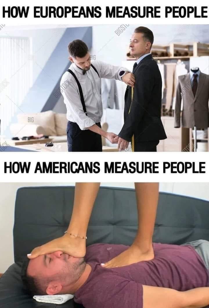 Difference in approaches - Europe, USA, Metric, Feet, Inch, Picture with text, Translation