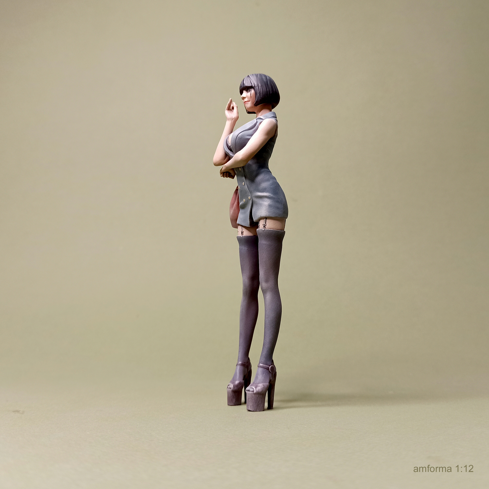 A woman with reduced social responsibility - My, Miniature, Modeling, 3D печать, 3D modeling, 3D, Painting miniatures, Stand modeling, Scale model, Figurines, Collecting, Zbrush, Prostitutes, Harlot, Moths, Intergirl, Women, Longpost, Needlework without process