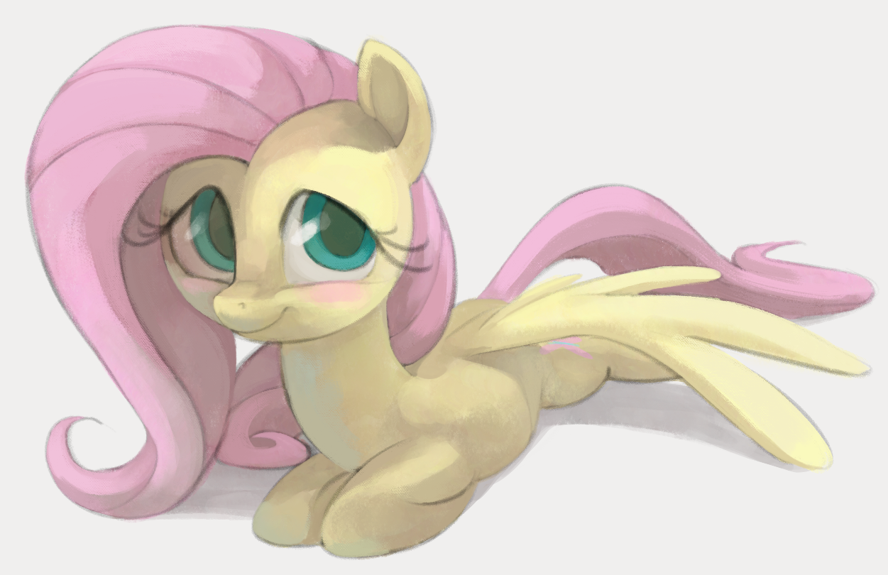 Флатти лежит - My Little Pony, Fluttershy, PonyArt, Арт, Dotkwa