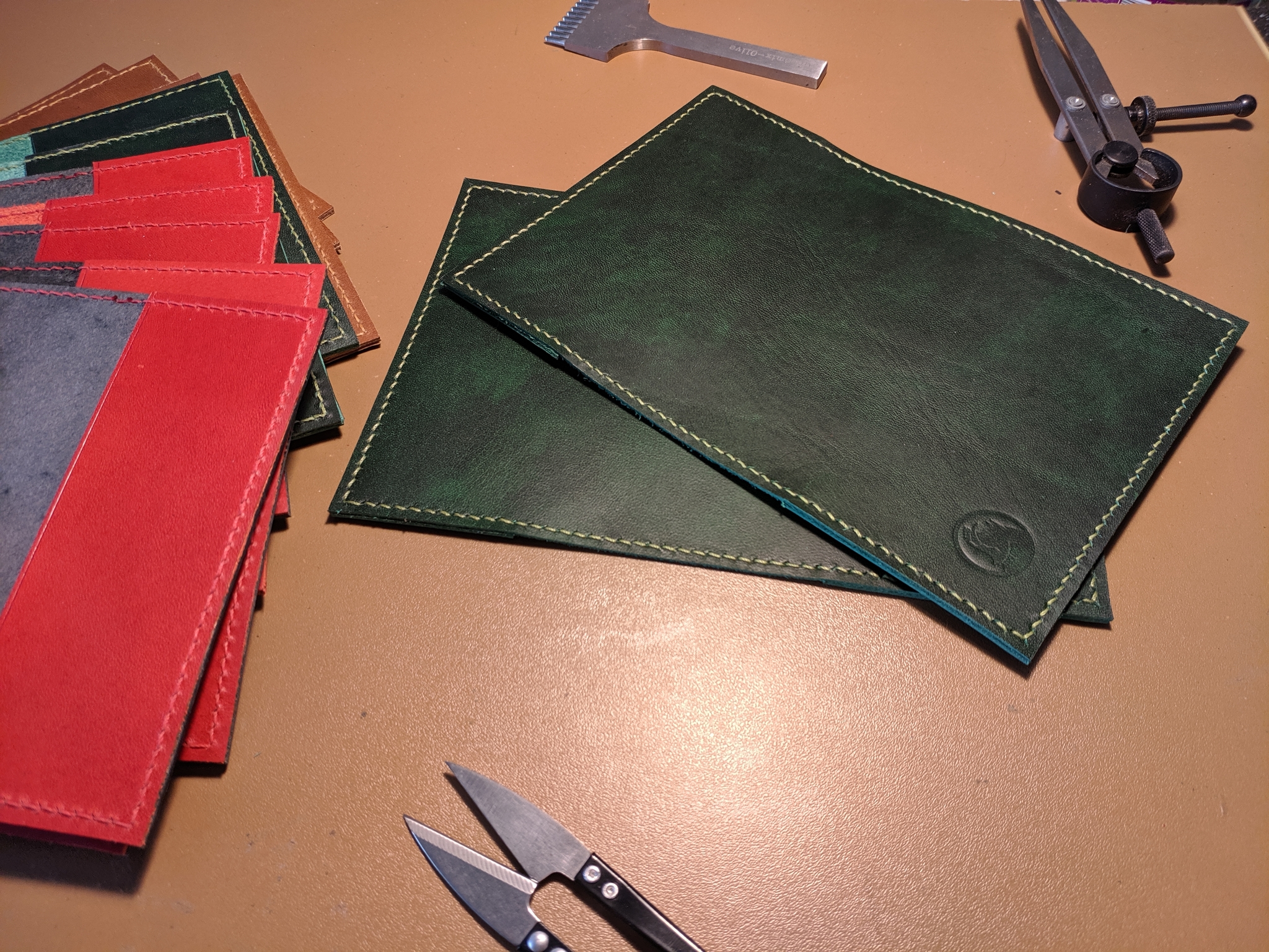 Passport covers or how I punched 2,296 holes - My, Leather products, Leather, Needlework with process, Natural leather, With your own hands, Longpost