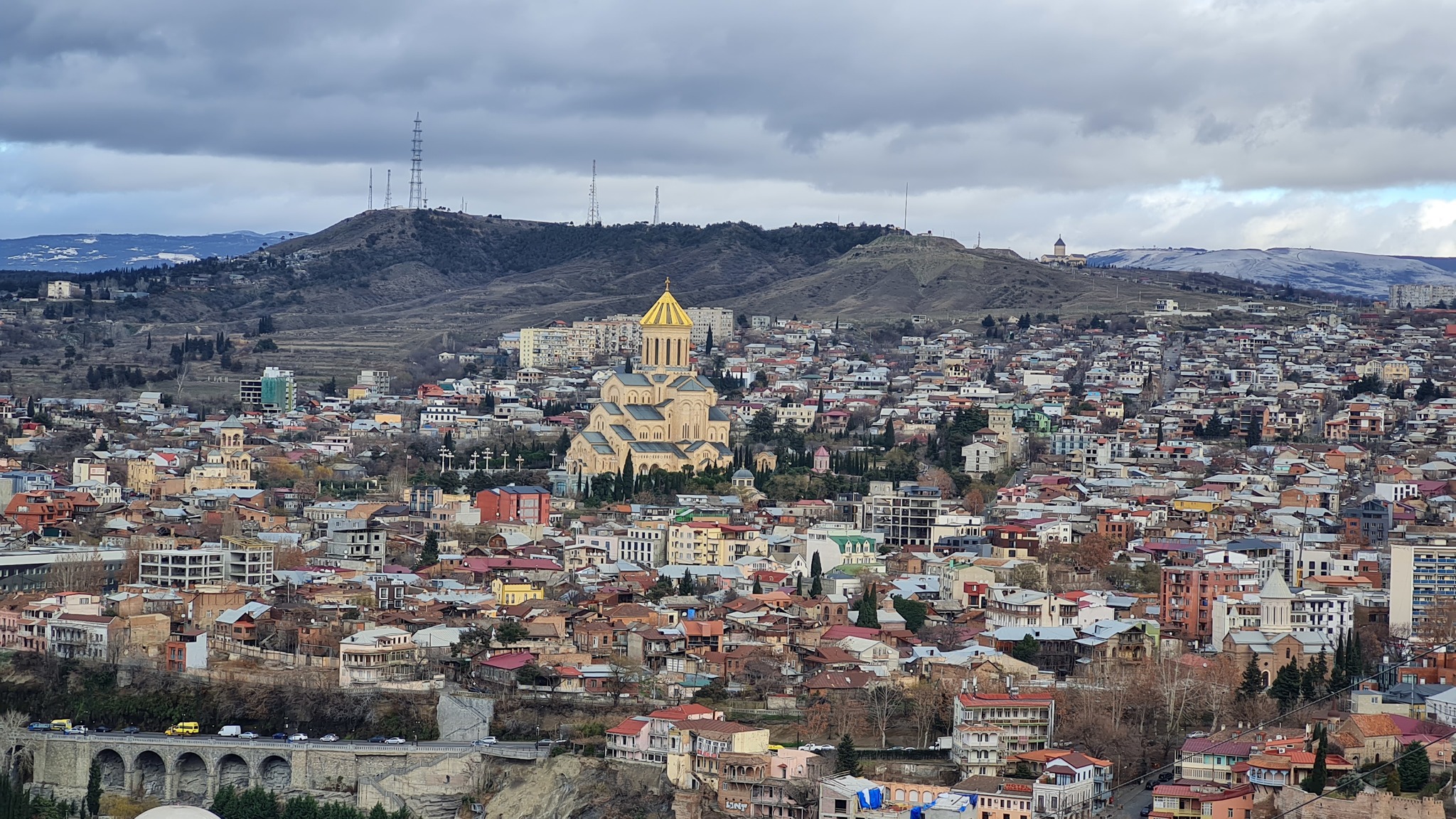 Панорама Тбилиси с крепости Нарикала - Моё, Грузия, Путешествия, Туризм, Тбилиси, Фотография, Достопримечательности