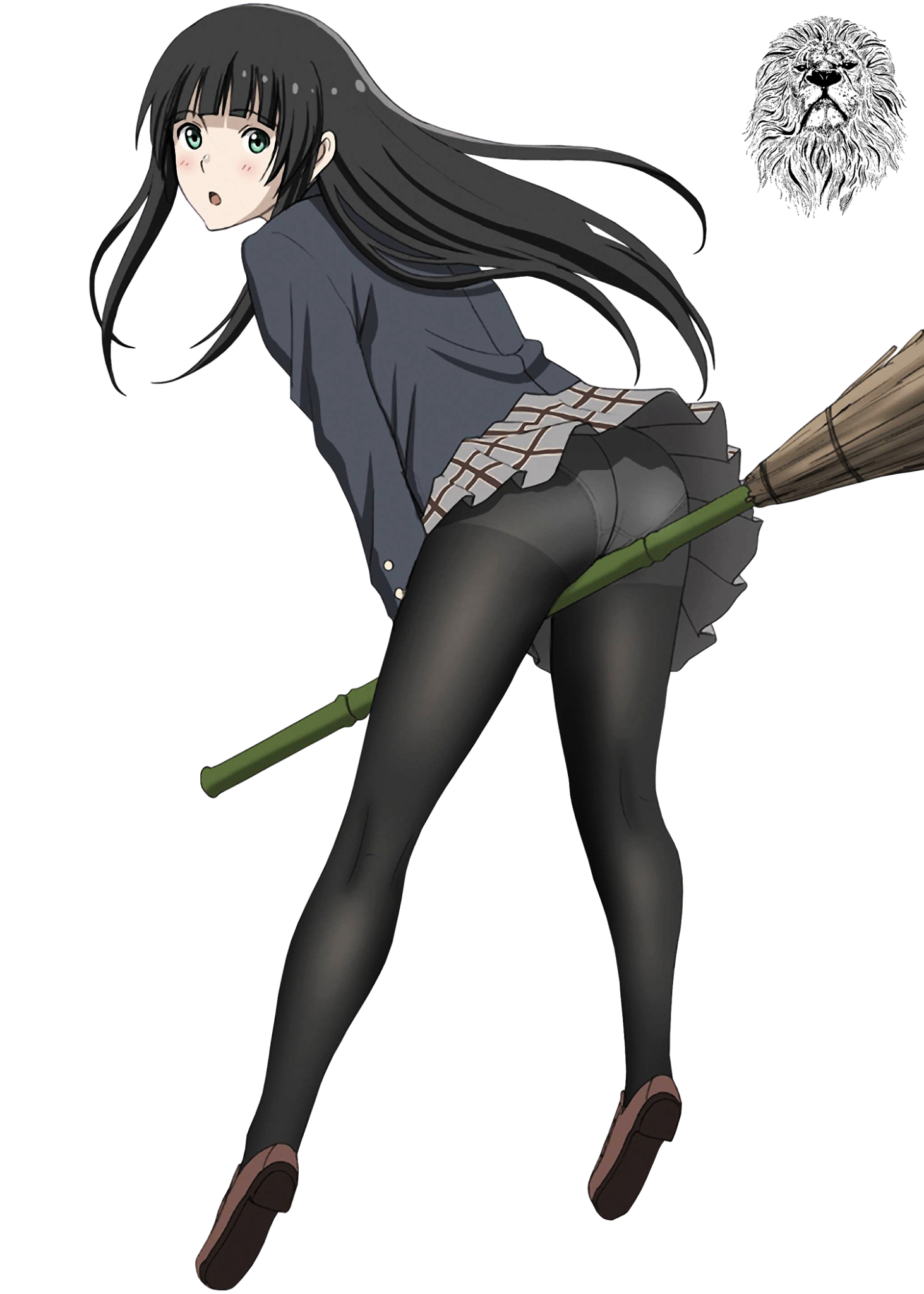 Makoto Kowata - NSFW, Flying Witch, Anime art, Anime, Art, Witches, Girls, Seifuku, Tights, Underwear, Longpost, Makoto Kowata