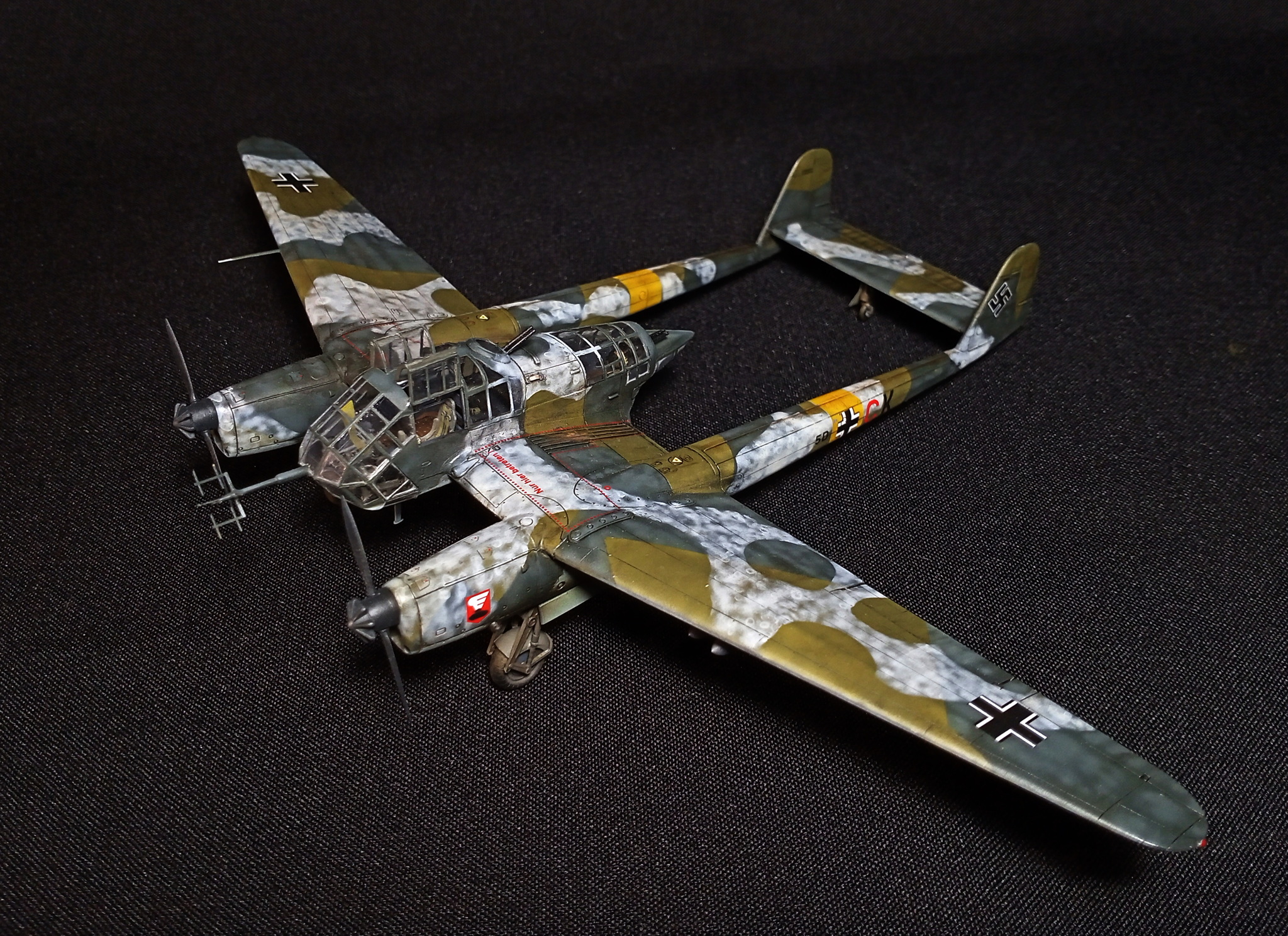 Sinister Rama. Focke-Wulf FW.189A-2 Uhu - My, Modeling, Stand modeling, Prefabricated model, Aircraft modeling, Hobby, Miniature, With your own hands, Needlework without process, Aviation, Story, Airplane, The Second World War, Bomber, Scale model, Collection, Collecting, Germany, Luftwaffe, Intelligence service, Scout, Video, Longpost