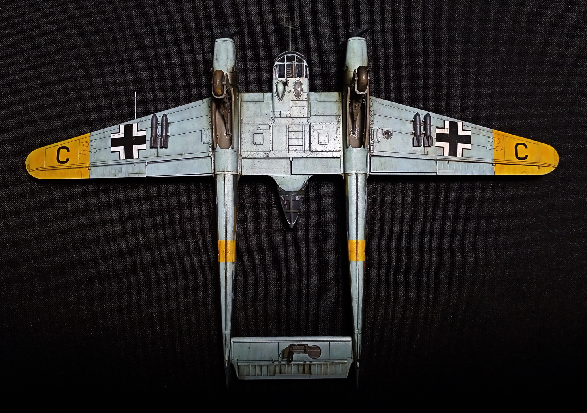 Sinister Rama. Focke-Wulf FW.189A-2 Uhu - My, Modeling, Stand modeling, Prefabricated model, Aircraft modeling, Hobby, Miniature, With your own hands, Needlework without process, Aviation, Story, Airplane, The Second World War, Bomber, Scale model, Collection, Collecting, Germany, Luftwaffe, Intelligence service, Scout, Video, Longpost
