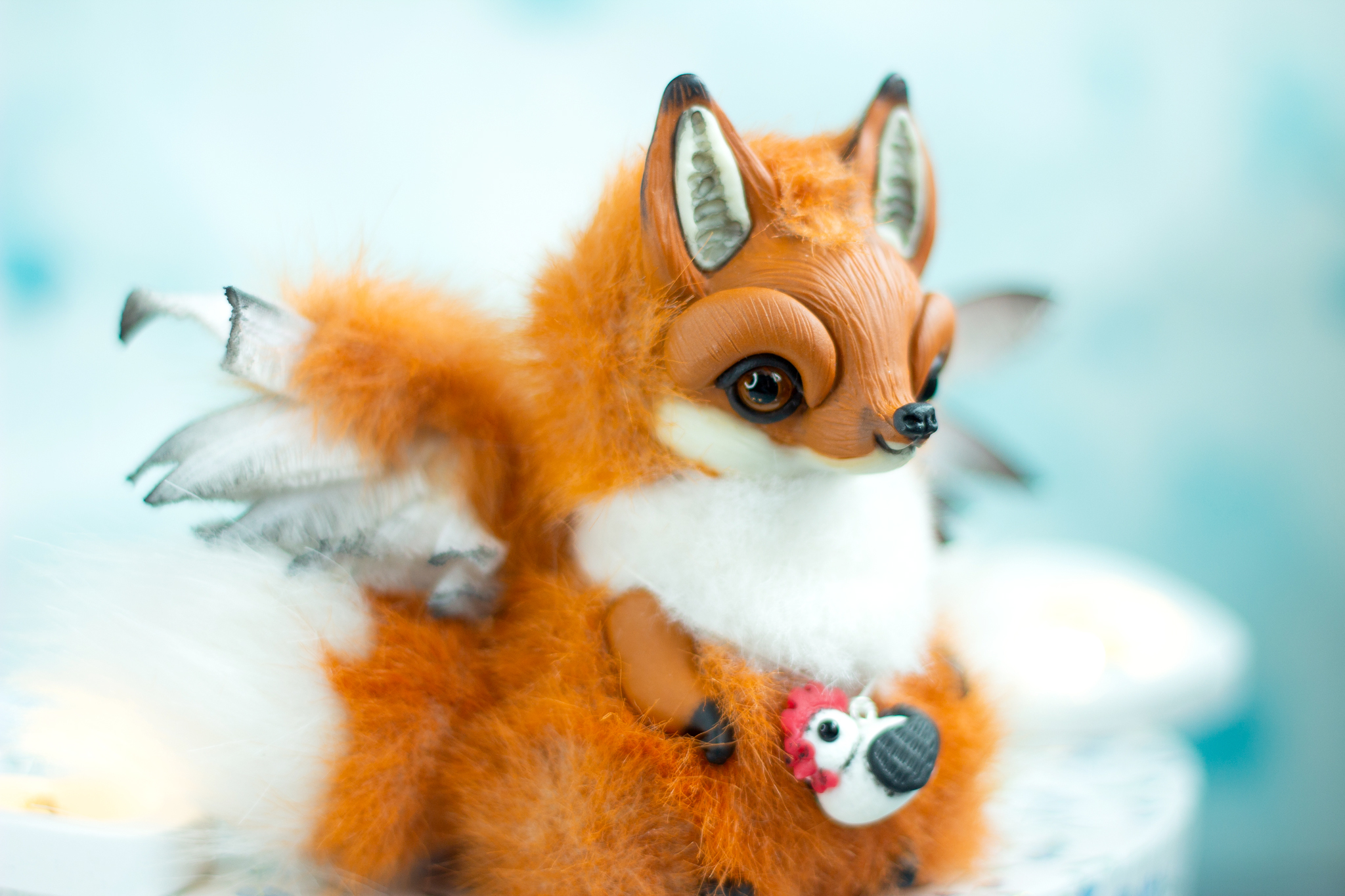 Chernobyl fox - My, Needlework without process, Polymer clay, Toys, Лепка, Author's toy, Mixed media, Longpost