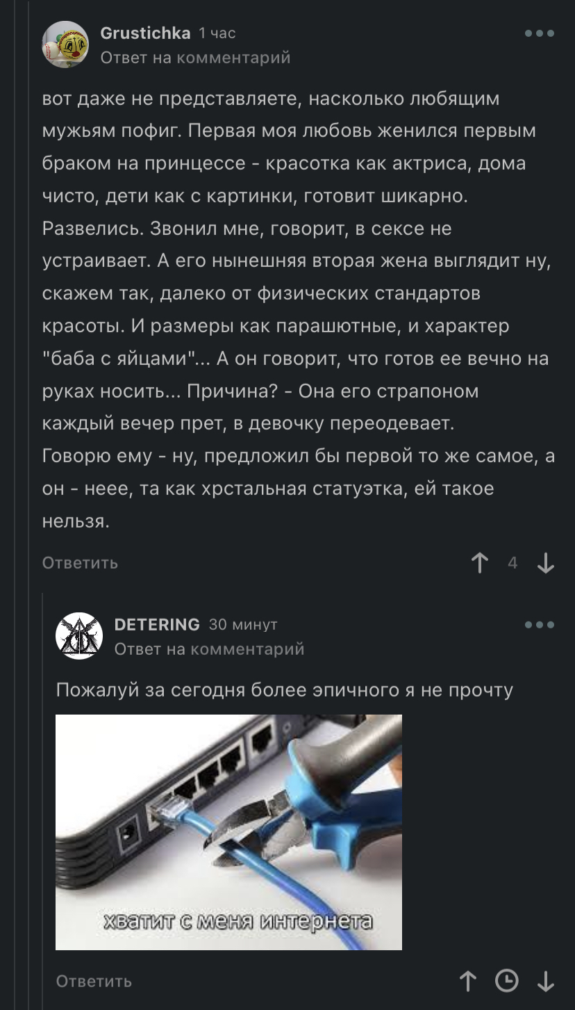 Вот это поворот - Комментарии на Пикабу, Скриншот, Отношения, Секс, Страпон, Юмор