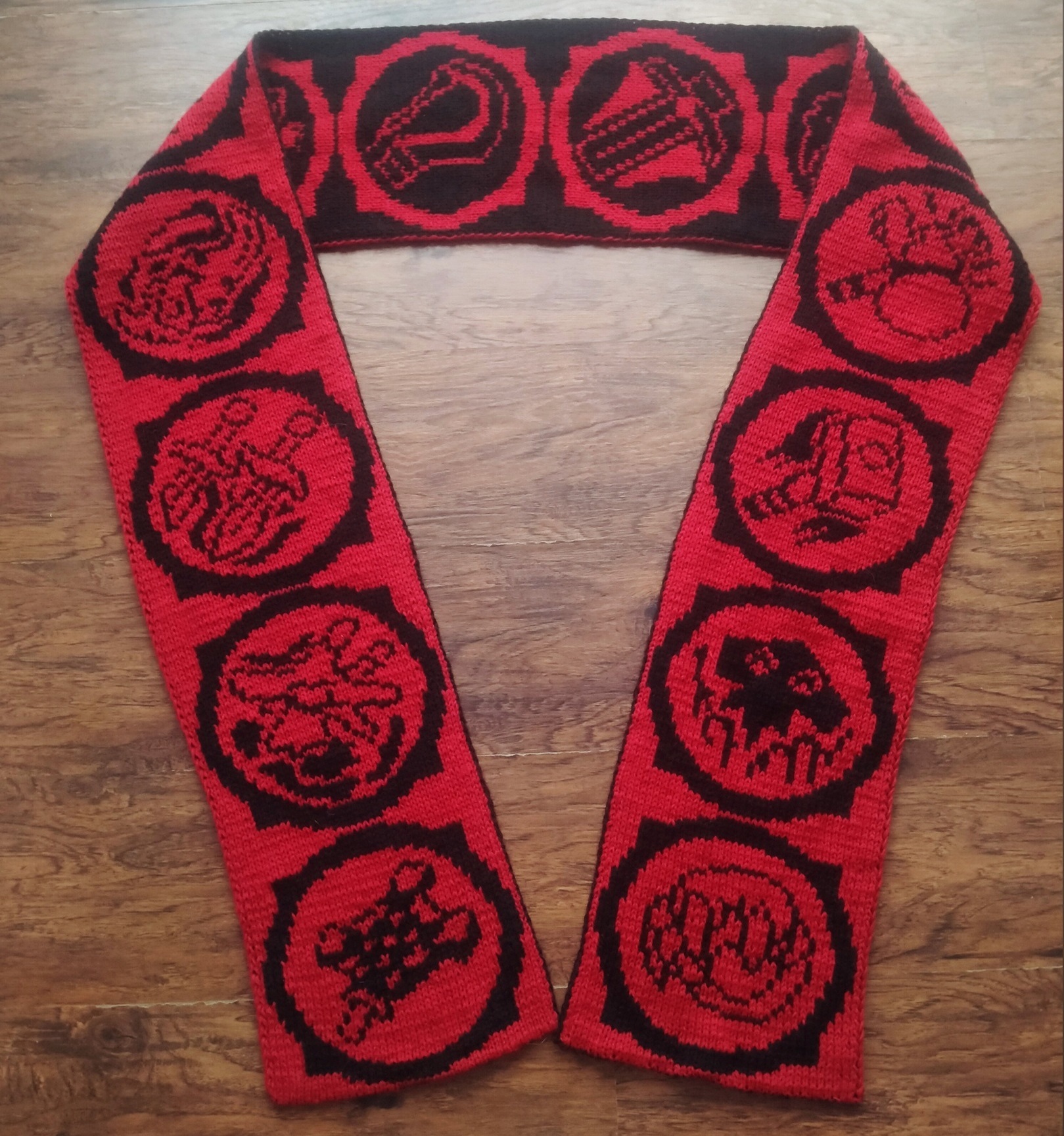 Double-sided scarf by World of Warcraft - My, Needlework without process, Scarf, World of warcraft, Longpost