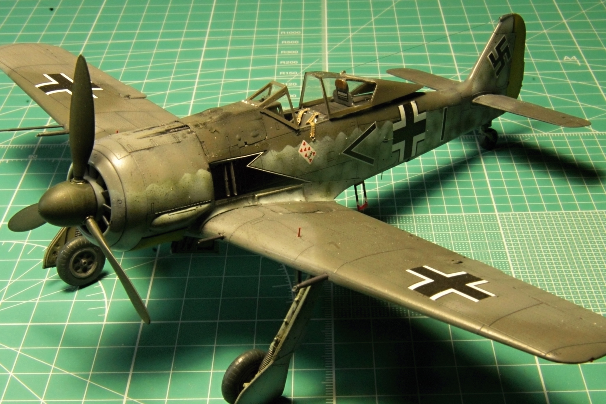 Fw 190A-3 / 4 guns wings Eduard 1/48 - My, Stand modeling, Scale model, Collecting, Aviation, The Second World War, Longpost