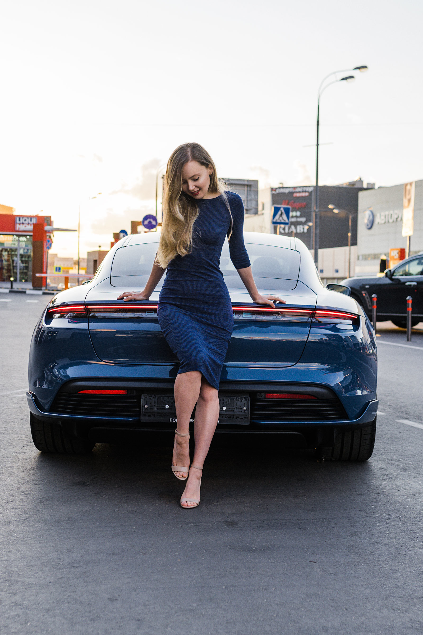 Porsche Taycan only please - Porsche, Girls, Summer, Auto, Electric car, Car, Detaling, PHOTOSESSION, The photo, Longpost