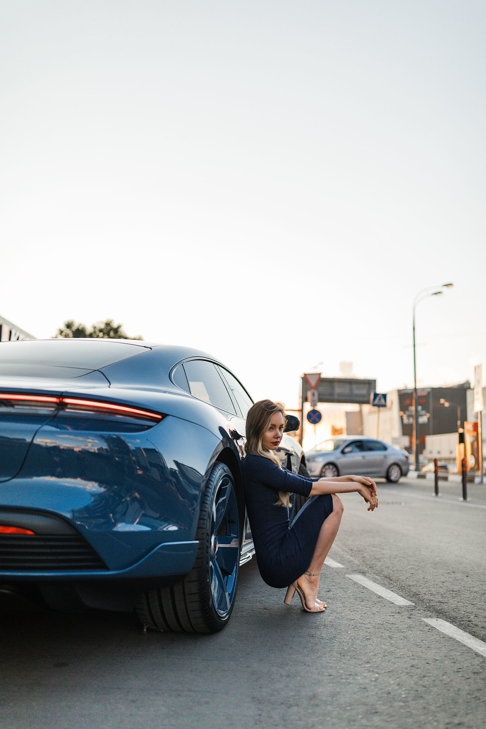 Porsche Taycan only please - Porsche, Girls, Summer, Auto, Electric car, Car, Detaling, PHOTOSESSION, The photo, Longpost