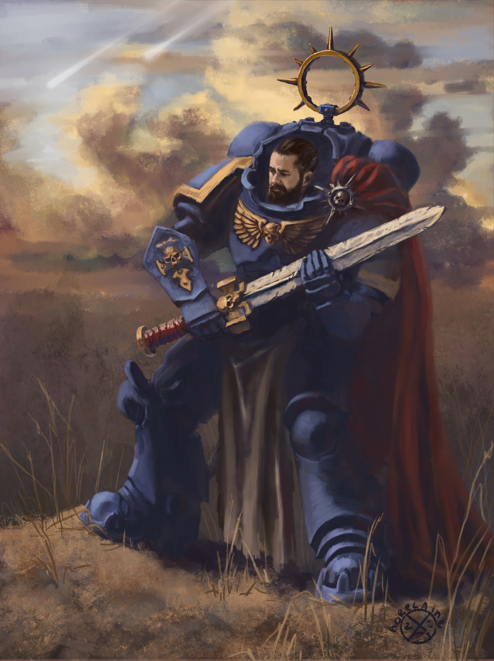 A gift for a warhammer fan guy - My, Warhammer, Portrait, Armor, Presents, The 14th of February, February 23 - Defender of the Fatherland Day, February 14 - Valentine's Day