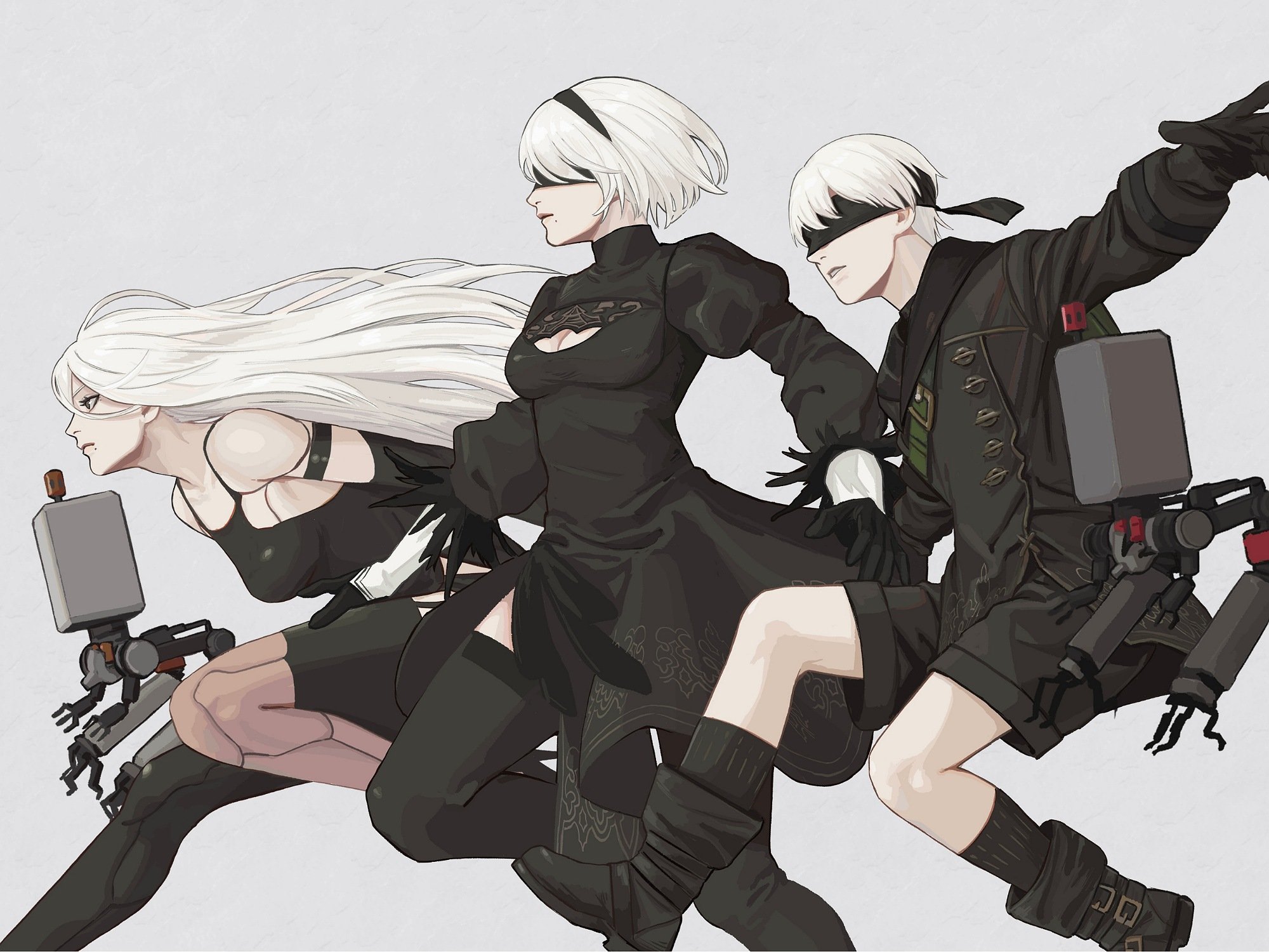 NieR! by ImaI5837 - Games, Game art, NIER, Longpost, NIER Automata, NIER reincarnation, Kaine, Yorha unit No 2 type B, Yorha unit No 2 type a, Yorha unit no 9 type S, Imai5837