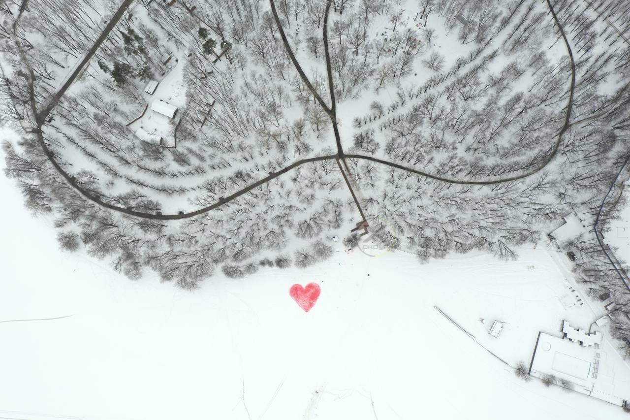 Big Heart on the Moscow Canal - My, Love, February 14 - Valentine's Day, Khimki, Подмосковье, Moscow region, Winter, February, Russia, Longpost